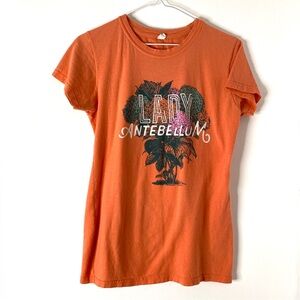 Tultex Lady Antebellum Orange Graphic Tee Pre-Shrunk Ringspun Cotton